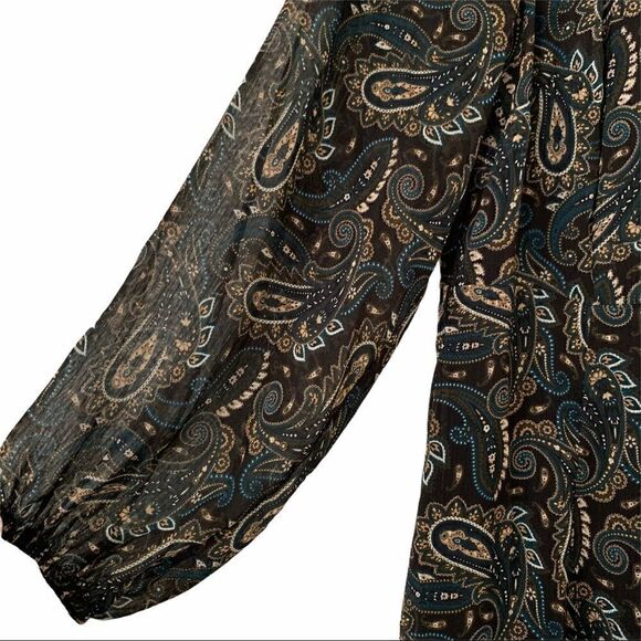 NWT Tommy Hilfiger Balloon-Sleeve Paisley -Print - Picture 5 of 10